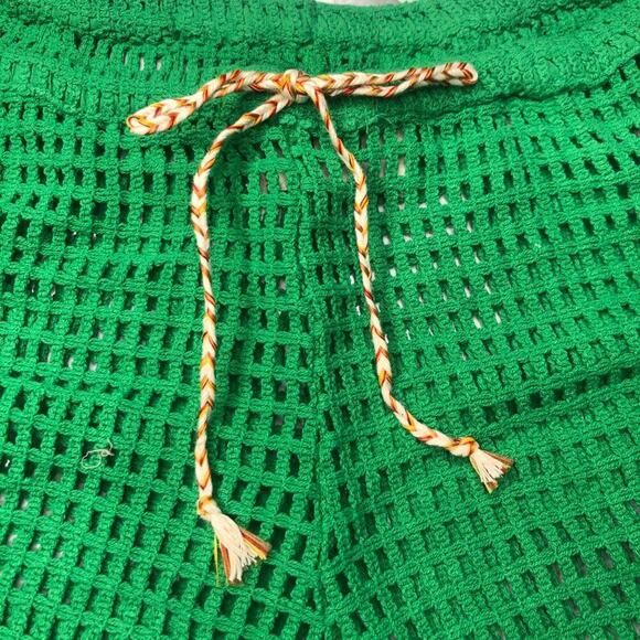 NWT BDG Open-Knit Kelly Green Baja Crochet Drawstring Waist Coverup Shorts, M - Picture 4 of 12